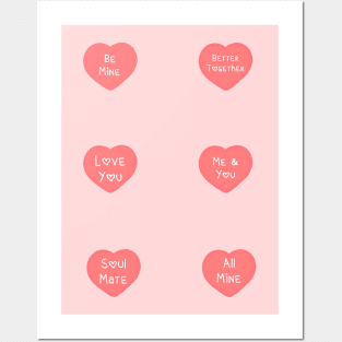 Aesthetic Cute Valentines Heart Day Love Quotes Pack Pattern Posters and Art